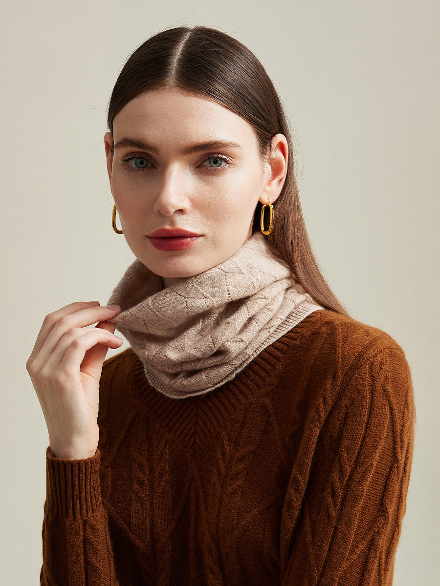 COMOBOCA 100% Cashmere Women's Knit Neck Warmer