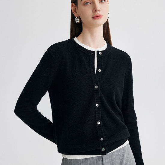 COMOBOCA 100% Cashmere Women's Button-Up Cardigan