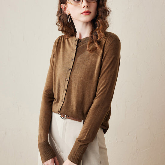 COMOBOCA Women's Classic Ribbed Button Up Cardigan