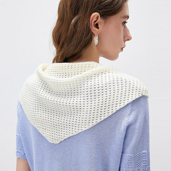 COMOBOCA Women's Openwork Knit Triangle Shoulder Wrap Scarf