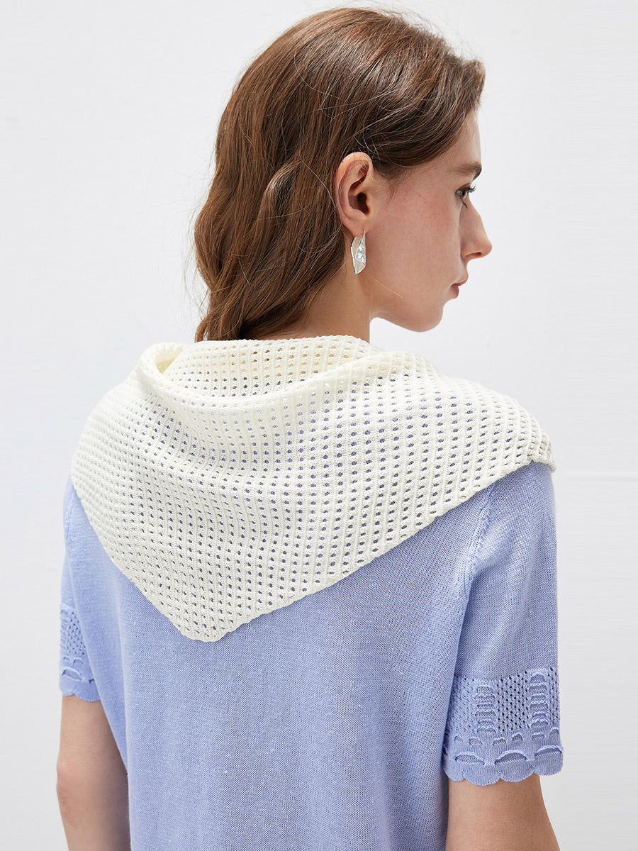 COMOBOCA Women's Openwork Knit Triangle Shoulder Wrap Scarf