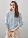 COMOBOCA Women's Chic Heart Patterned Button Cardigan