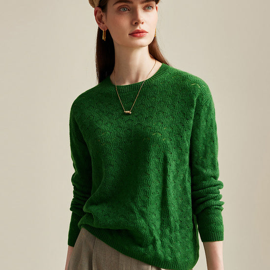 COMOBOCA 100% Cashmere Women's Cable Knit Sweater