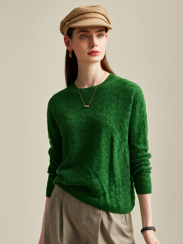 COMOBOCA 100% Cashmere Women's Cable Knit Sweater