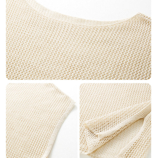 COMOBOCA Women's Sheer Mesh Knit Cap Sleeve Top with Side Slit