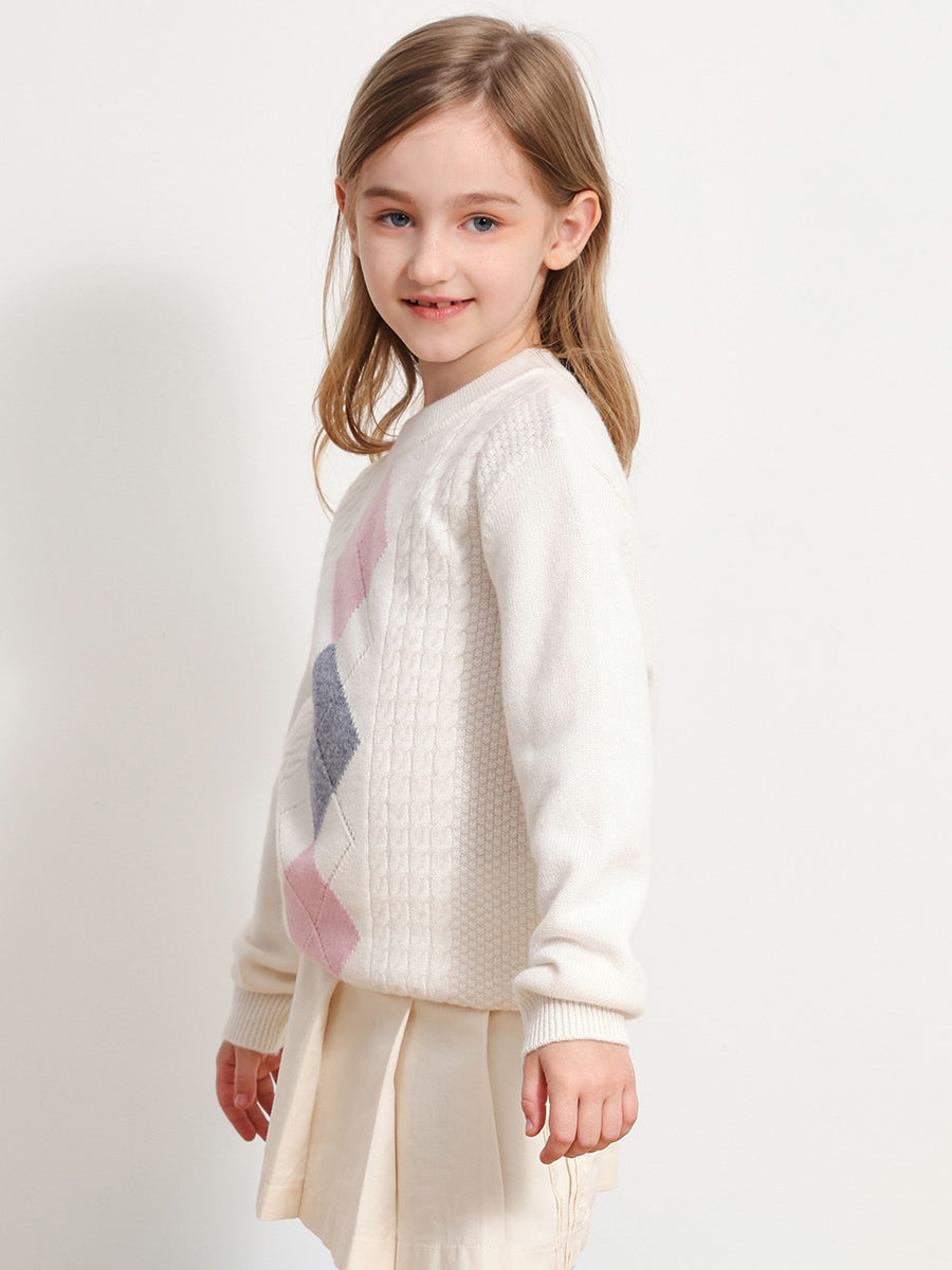 COMOBOCA 100% Wool Kids' Round Neck Sweater