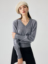 COMOBOCA 100% Cashmere Women's Sweater with Crystal Embellishments
