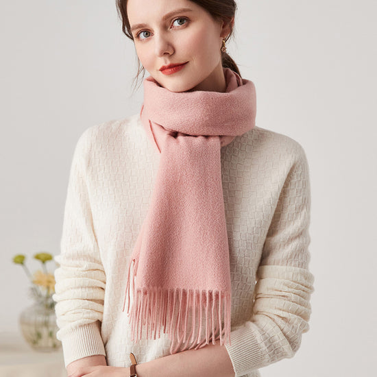COMOBOCA PINK 100% Cashmere Plain Scarf