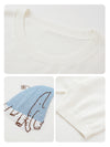 COMOBOCA Women's Elephant Intarsia Ribbed Knit T-Shirt