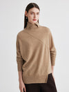 COMOBOCA 100% Cashmere Women's Asymmetric Turtleneck Sweater