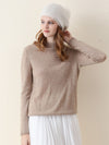 COMOBOCA BROWN 100% Cashmere Women's Round Neck Knit sweater