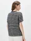 100% Mulberry Silk Women's Vintage Print Round-Neck Short Sleeve T-Shirt