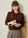 COMOBOCA 100% Wool Women's Cable Knit Button Cardigan