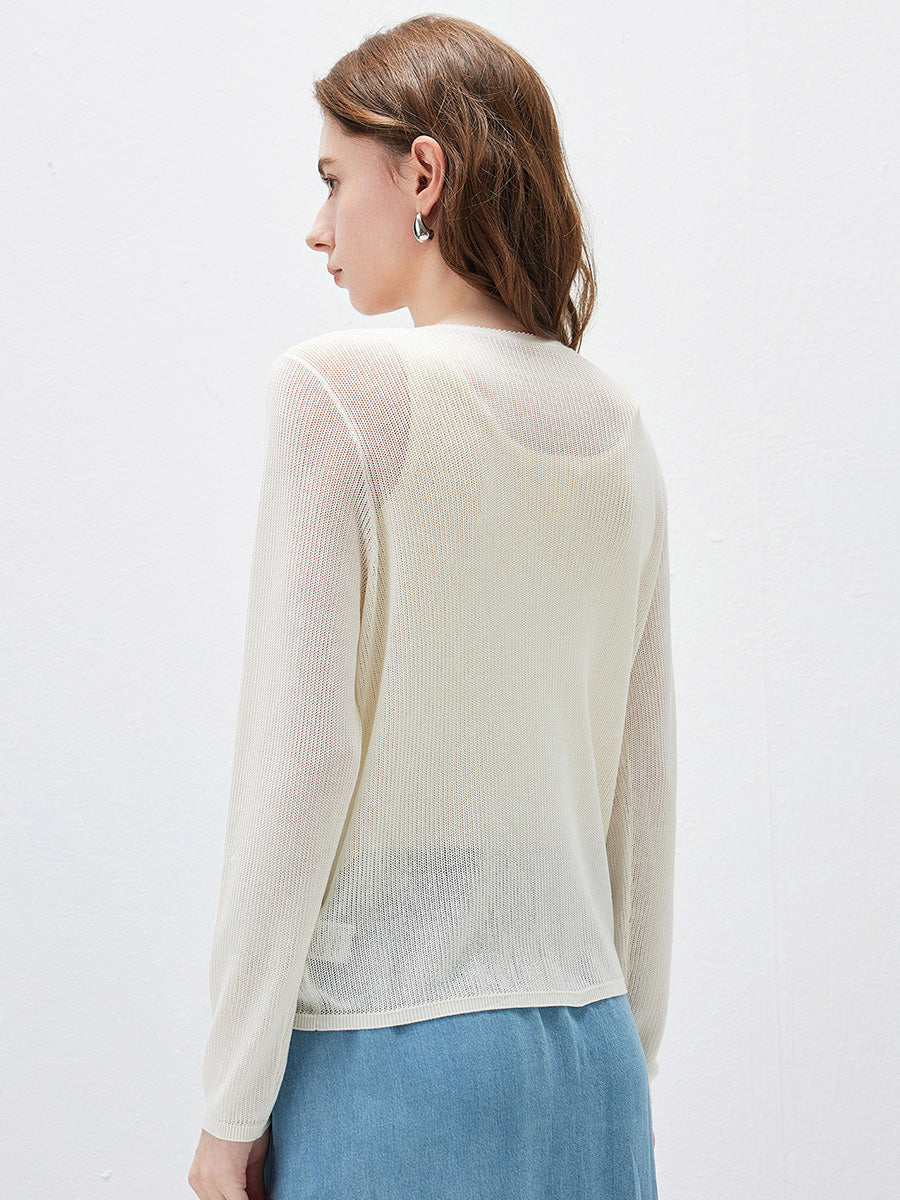 COMOBOCA Women's Split V-Neck Knit Sweater