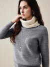 COMOBOCA White 100% Cashmere Cozy Knit Cowl Neck Warmer