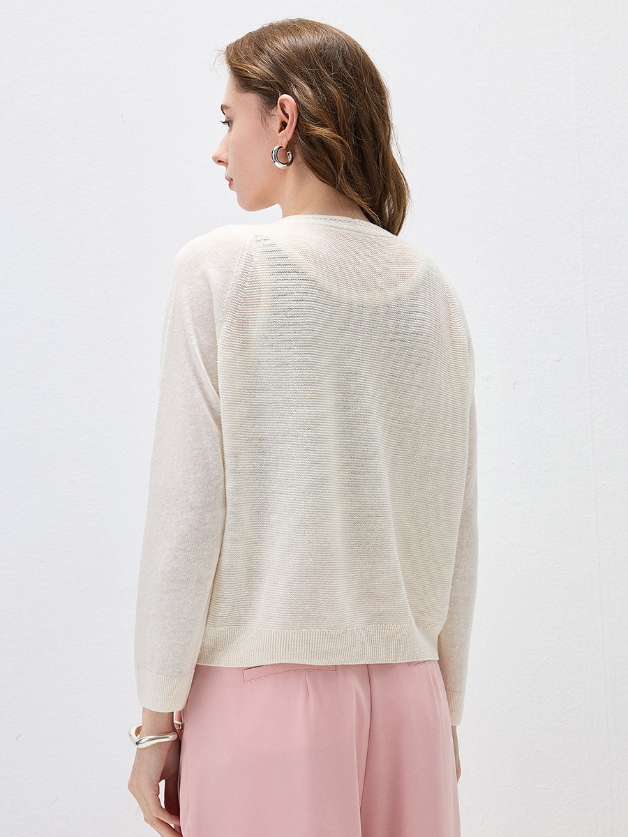 COMOBOCA Women's Ribbed V-Neck Button Cardigan