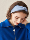 COMOBOCA Blue 100% Cashmere Cozy Knitted Twist Headband