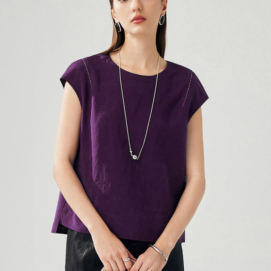 COMOBOCA 100% Mulberry Silk Women's Double Sided T-Shirt