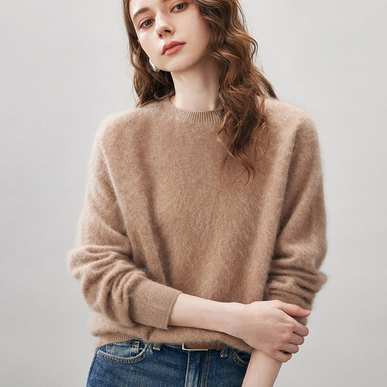 COMOBOCA Women's Wool Seamless Brushed Knit Sweater