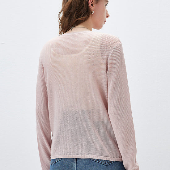 COMOBOCA Women's Split V-Neck Knit Sweater