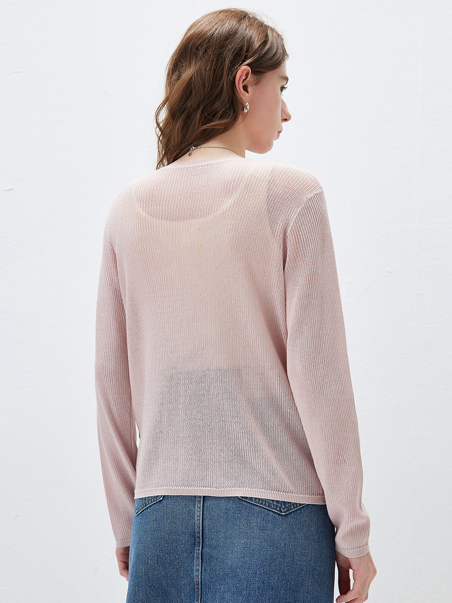 COMOBOCA Women's Split V-Neck Knit Sweater