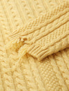 COMOBOCA 100% Wool Kid's Cable Knit Turtleneck Zip Up Cardigan
