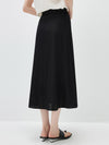 Women's solid color A-line skirt, mulberry silk blend woven