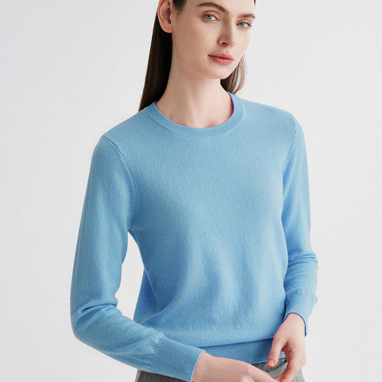 COMOBOCA 100% Cashmere Women's Round Neck Sweater
