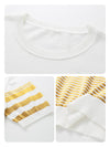 COMOBOCA Women's Contrast Stripe Knit T-Shirt