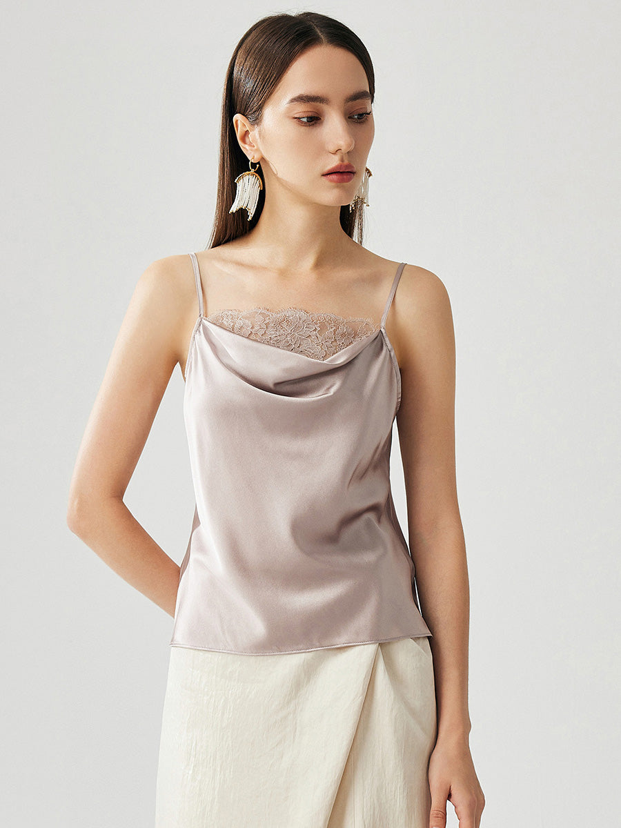 COMOBOCA Women's Adjustable Straps Lace-Trimmed Camisole