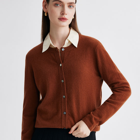 COMOBOCA 100% Cashmere Women's Button-Up Cardigan