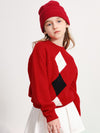 COMOBOCA RED 100% Wool Kids' Round Neck Sweater