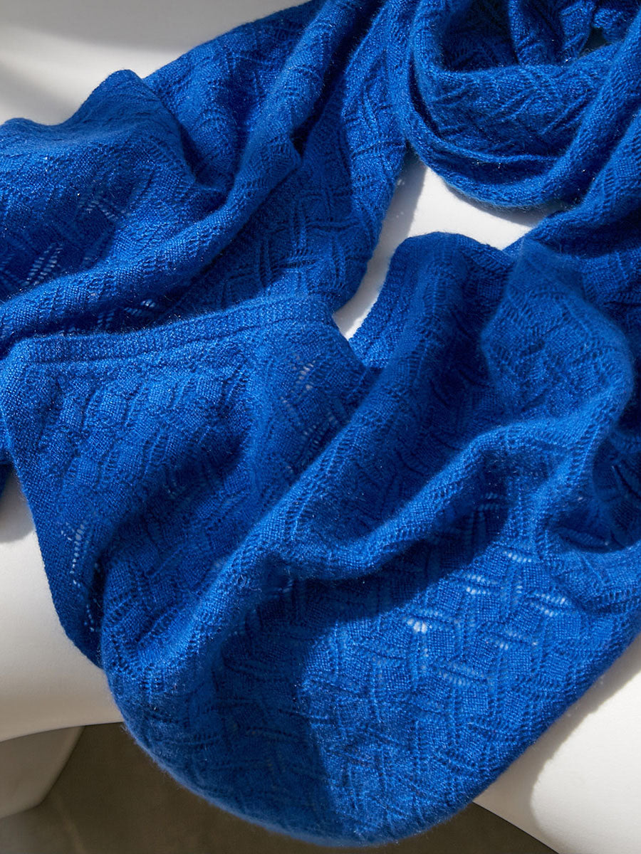 COMOBOCA 100% Cashmere Solid Color Knit Scarf