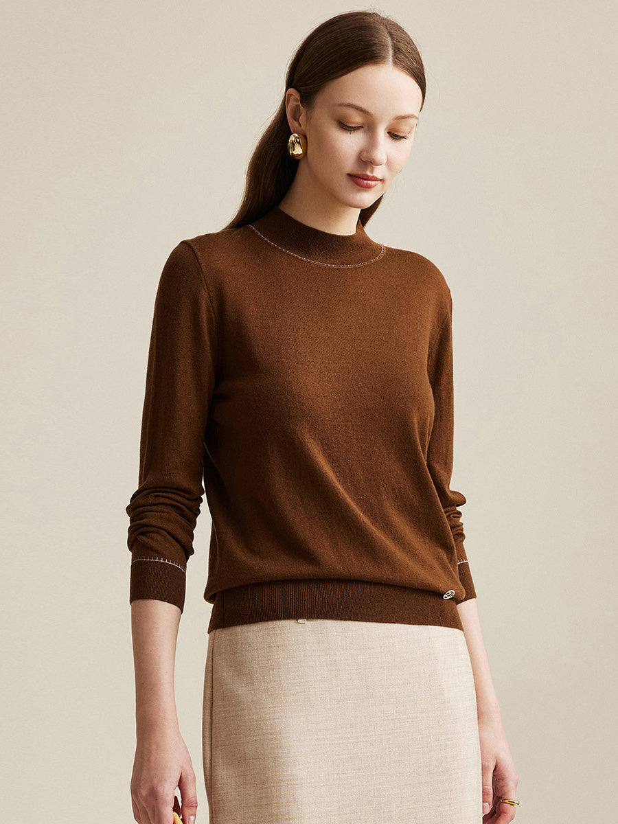 COMOBOCA 100% Wool Worsted Women's Elegant Sweater