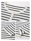 COMOBOCA Women's Striped Henley Button Knit Sweater
