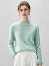 COMOBOCA LIGHT GREEN 100% Cashmere Women's Round Neck Knit sweater