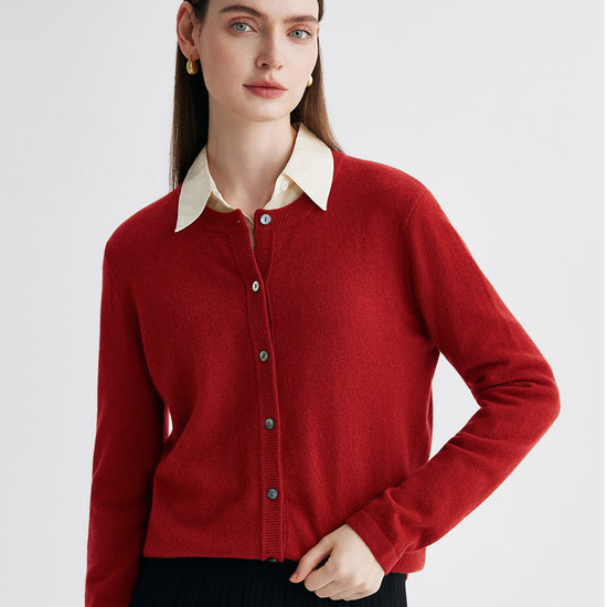 COMOBOCA 100% Cashmere Women's Button-Up Cardigan