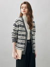 COMOBOCA 100% Wool Women's Snowflake Pattern Cardigan