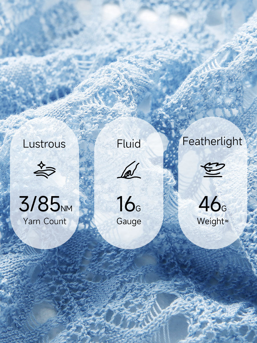 COMOBOCA Women's Tie-Front Lace Knit Shawl