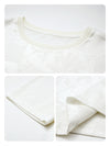 Women's Crew Neck Tonal Jacquard Short Sleeve T-Shirt