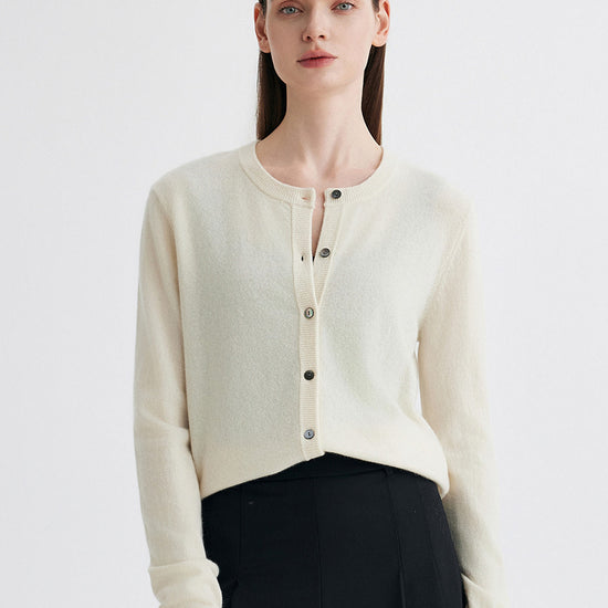 COMOBOCA 100% Cashmere Women's Button-Up Cardigan