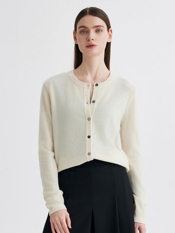 COMOBOCA 100% Cashmere Women's Button-Up Cardigan
