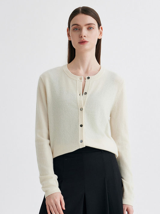 COMOBOCA 100% Cashmere Women's Button-Up Cardigan