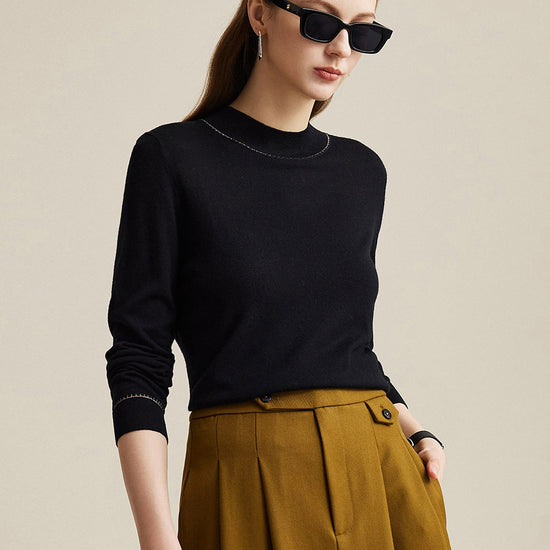 COMOBOCA 100% Wool Worsted Women's Elegant Sweater