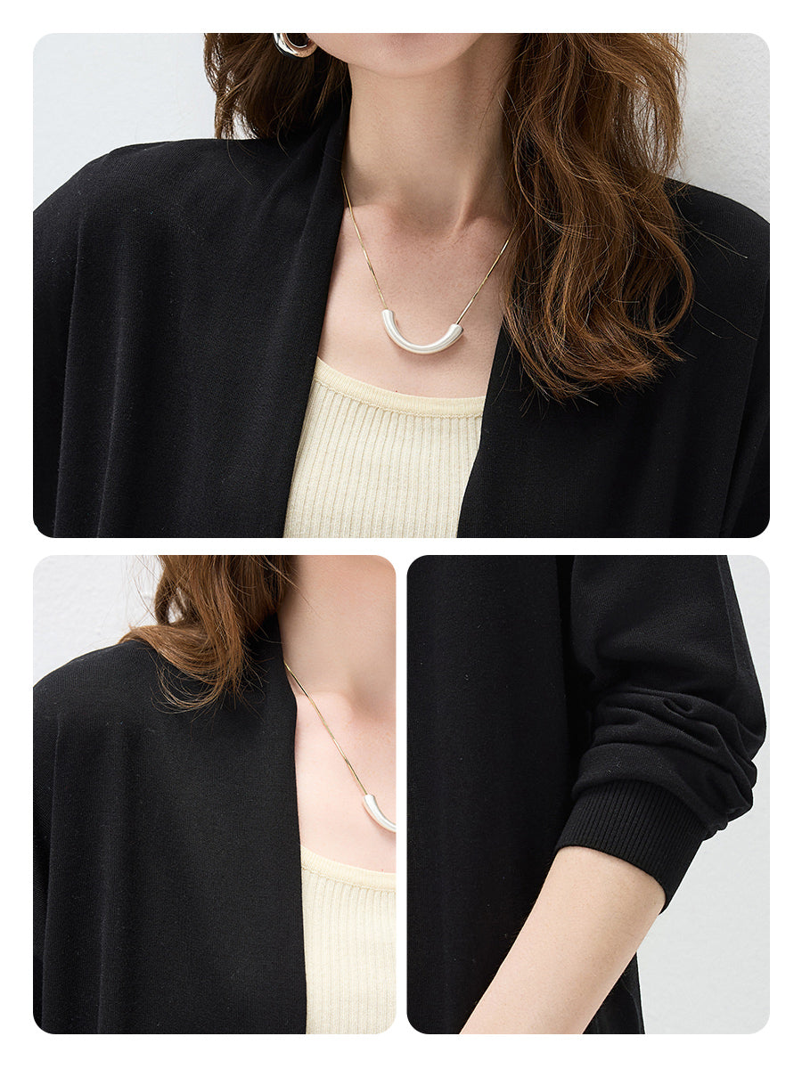 COMOBOCA Women's Open Front Knit Cardigan