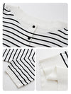 COMOBOCA Women's Striped Short Sleeve Knit Cardigan