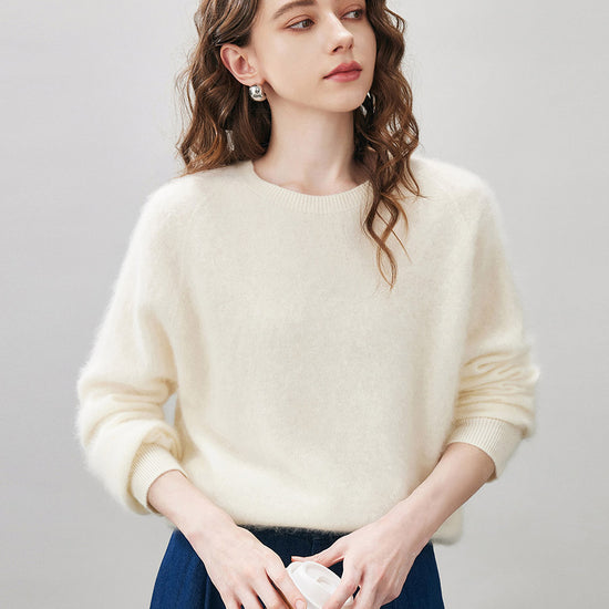 COMOBOCA Women's Wool Seamless Brushed Knit Sweater