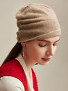 COMOBOCA 100% Cashmere Women's Button Decorated Knit Beanie