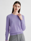 COMOBOCA Purple 100% Cashmere Women's Round Neck Sweater
