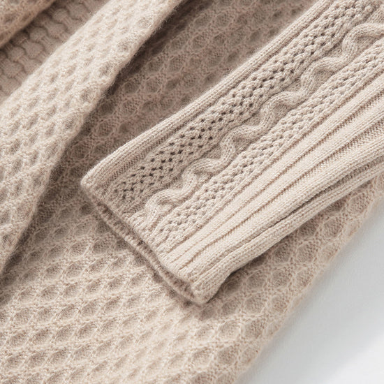 COMOBOCA 100% Cashmere Women's Knit Cardigan Coat